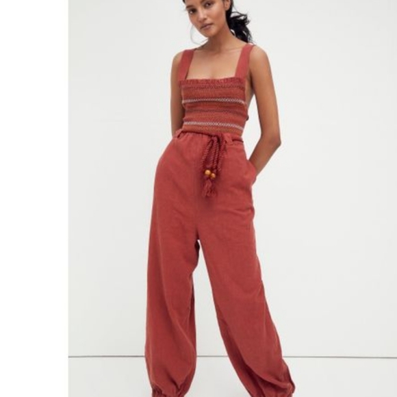 Free People Pants - Free People Sienna Smocked Jumpsuit NWT Size Small